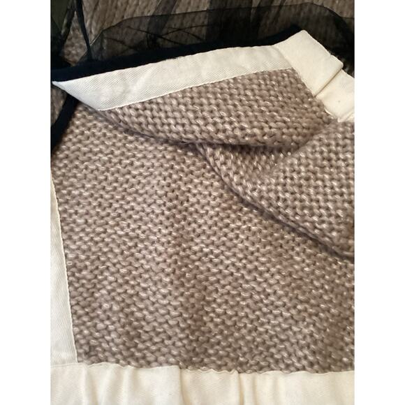 Perfect Number Fall 2020 RARE Sheer Overlay Chunky Knit Cropped Sweater S - Picture 11 of 12